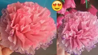 How to make easy Tissue Paper Flowers |Tissue Paper Crafts | Tissue Paper Flowers Tutorial