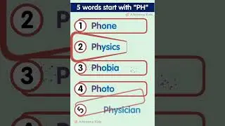 Five words start with SH, PH, and FI