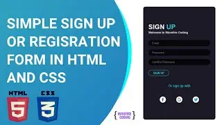 Create simple sign up/registration form in HTML and CSS | sign up form design