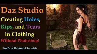 Daz Studio: Creating Holes, Rips, and Tears into Your Character's Clothing using GIMP!