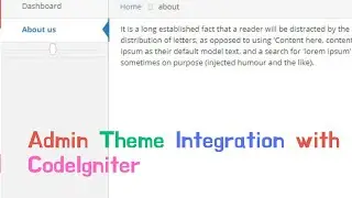 Theme Integration with CodeIgniter 3 | Admin Theme Integration with CodeIgniter | Layout CodeIgniter