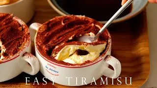 5分鐘 提拉米蘇即做簡易版 免打發 無雞蛋 無酒 2人份量 ┃5 mins Easy Tiramisu, no eggs, no alcohol, for 2