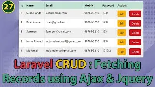 Laravel CRUD using Ajax and jQuery | Full Explanation in Hindi for beginners |  #2