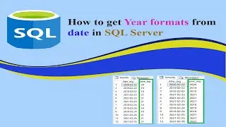 SQL Server Query: How to get year formats from a date column in SQL Server