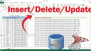 Excel Technique - Generate SQL statement Insert Delete Update in Microsoft Excel