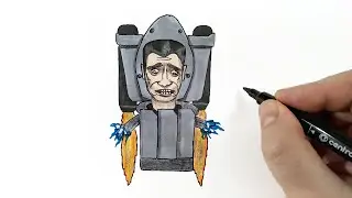 Как нарисовать раненного G-MAN из Skibidi Toilet