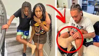 SISTER Catches BROTHER FAKING His Leg INJURY, Dad Teaches A Lesson