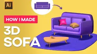 How to make 3D SOFA in Adobe Illustrator very easy  |  EASY 3D