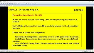 INFORMATICA POWER CENTER, INTERVIEW Q & A, PL SQL EXCEPTIONS