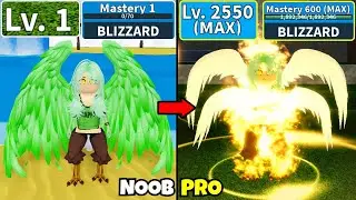 Beating Blox Fruits as Monet with Max Blizzard! Lvl 0 to Max Lvl Full Angel v4 Awakening Noob to Pro