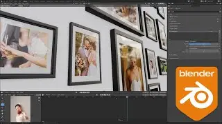 AE「blender 3」3D Modern Picture Frame in Blender Eevee | Camera Shakify | Photo Freeze Frame