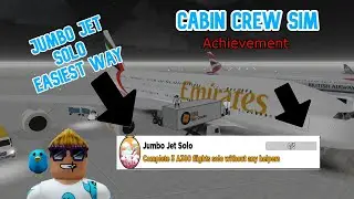 SOLO A380 Easy & Fast To Complete Jumbo Jet Solo Achievement (Cabin Crew Simulator) (Roblox)