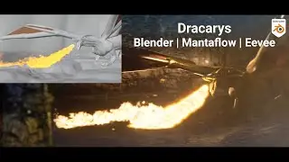 Dragon breathing fire Mantaflow Blender eevee