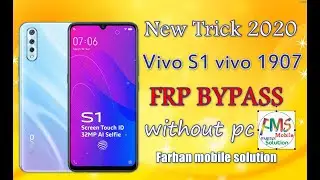 Vivo S1 (1907) FRP Bypass Android 9.0| Vivo 1907 FRP| Google Account Bypass New Trick 2020