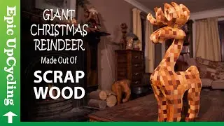 Giant Christmas Reindeer Made Out Of Scrap Wood.