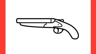 How to draw a SAWED OFF SHOTGUN step by step / drawing shotgun easy