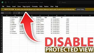 Disable auto PROTECTED VIEW on excel files