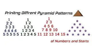 Printing Different Pyramid Patterns of Numbers and Stars in C (HINDI)