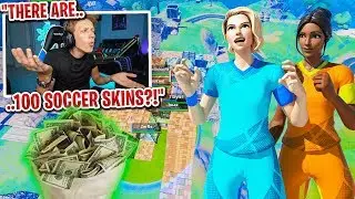 I got 100 SOCCER SKINS to scrim for $100 in Fortnite... (sweatiest scrim ever)