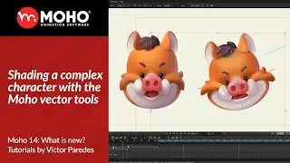 Moho 14 Tutorials: Shading a complex character with the Moho vector tools