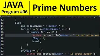 Java Program #6 -  Find Prime Numbers in Java