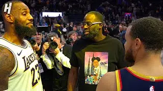 LeBron, Steph Curry & Draymond share a monent after the game ❤️