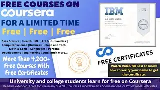 Get Coursera Courses For 100% Free With Online Free Certificates | Coursera Courses For Free