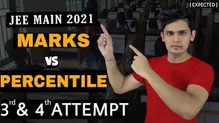 🔥Jee main 2021 Marks vs percentile| Most accurate data| 3 and 4 attempt| #jee2021