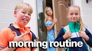 Gaby and Alex's 7am NEW School Morning Routine!