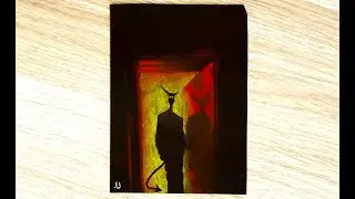 The devil drawing | Black paper drawing | How to draw the devil