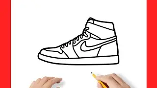 How to draw a NIKE AIR JORDAN 1 sneakers / drawing nike air Jordan 1 high og shoes step by step