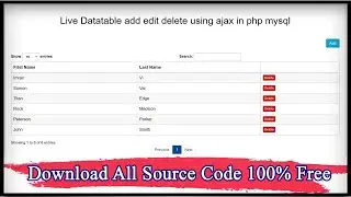 Live Datatable add edit delete using ajax in php mysql | Code Hunter