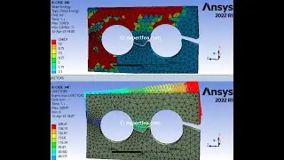 Propagation of 3 SMART cracks in plate with holes using Static approach - ANSYS WB Static Structural