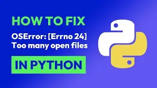 How to fix OSError: [Errno 24] Too many open files in Python