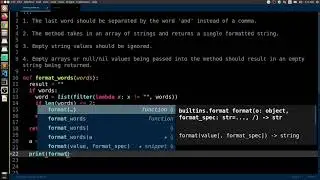 12-Codewars Python Solution - 6kyu - Format words into Sentence