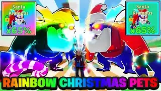 I GOT ALL SECRET RAINBOW CHRISTMAS EVENT PETS IN ROBLOX CLICKER SIMULATOR