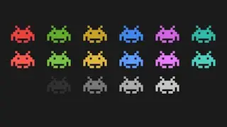 invaders, filling up with colorful Space Invaders