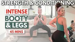 45 MIN INTENSE Legs/Butt/Thigh Workout with Weights | No Repeats, Super Sweaty