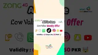 Zong Weekly Low Value Package Rs. 50 PKR | Internet and Call | What Information