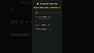 📜 JavaScript quick tips | return value from a function 🌻 and use it