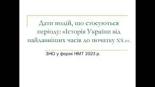 Дати подій з історії України. Частина 1