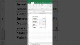 Find maturity value of your investment using Excel's FV Function #shortfeed #excel #excelformula