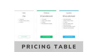 How to make Responsive Pricing Table with HTML and CSS | CSS Tutorials