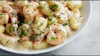 Shrimp and Gnocchi with Garlic Parmesan Cream Sauce