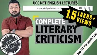 Complete LITERARY CRITICISM  for NTA Net English by Vineet Pandey (6 NET 2 JRF 15 SET Qualified)