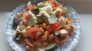 Очень вкусный Салат на каждый день/Простой салат из огурцов и помидоров.