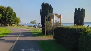 Riding along Elliot Bay trail in Seattle