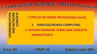 Class-12;COMMUNICATION AND NETWORK CONCEPTS;TYPES of NETWORK PROTOCOLS; WIRELESS-MOBILE COMPUTING