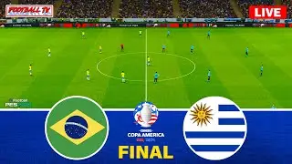 BRAZIL vs URUGUAY | COPA AMERICA FINAL | Full Match All Goals 2024 | PES Gameplay Video