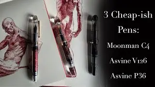 Three cheap-ish pens: an artist's review of the Moonman C4, the Asvine V126, and the Asvine P36.